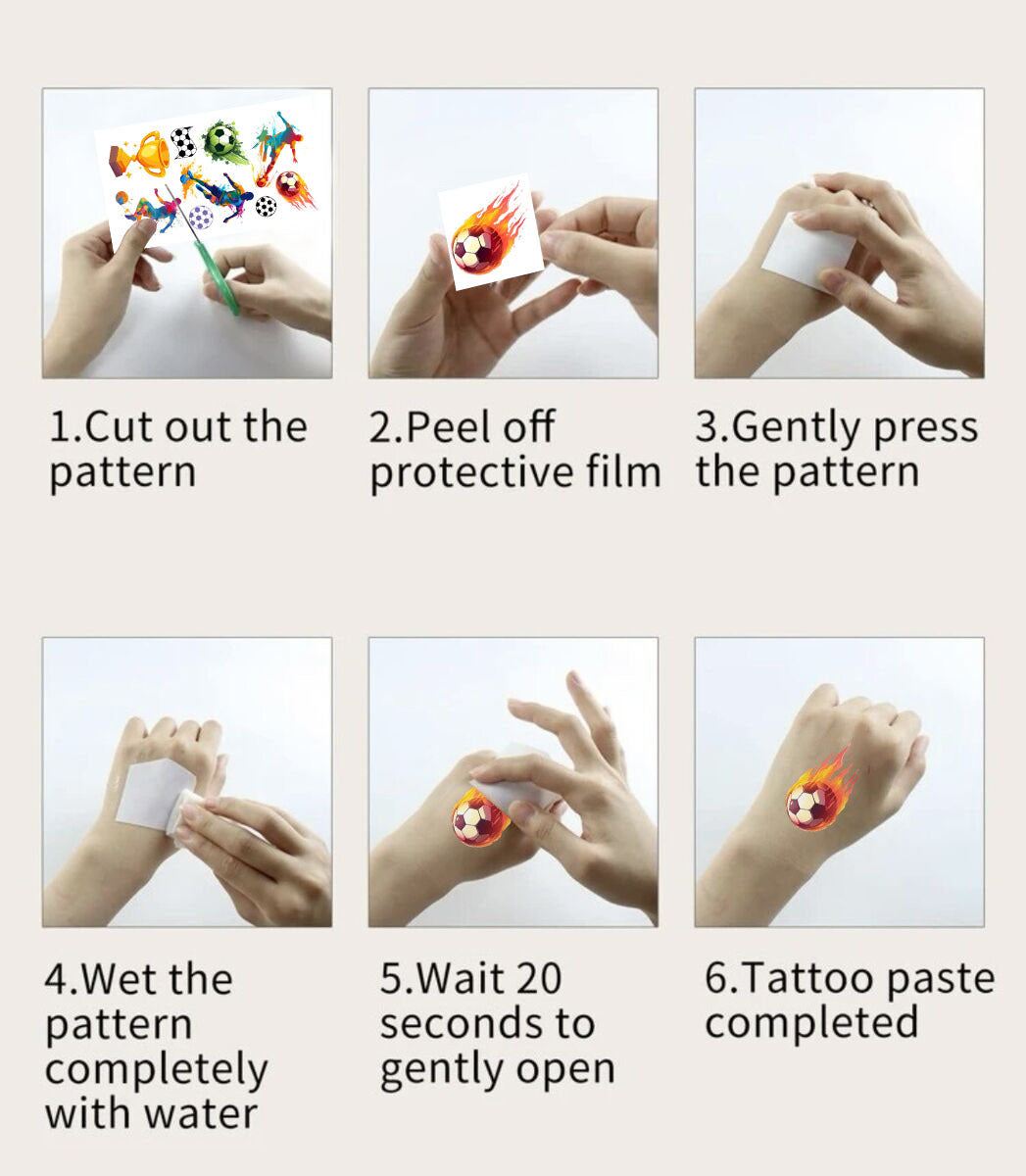 Tattoo Removable Stickers Temporary Designs For Kids - 10 Pcs Pack