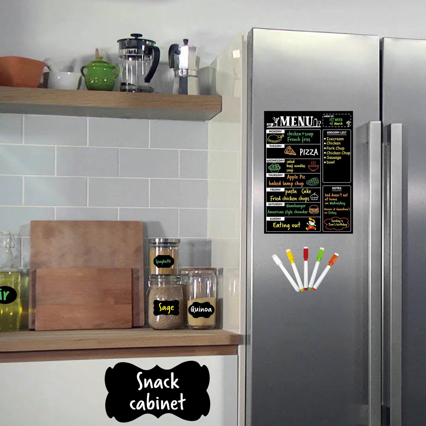 Black Kitchen Label waterproof removable handwriting blackboard