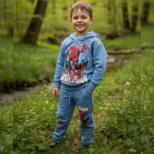 Spiderman Design Fleece Warm Outfit Size 5-8y