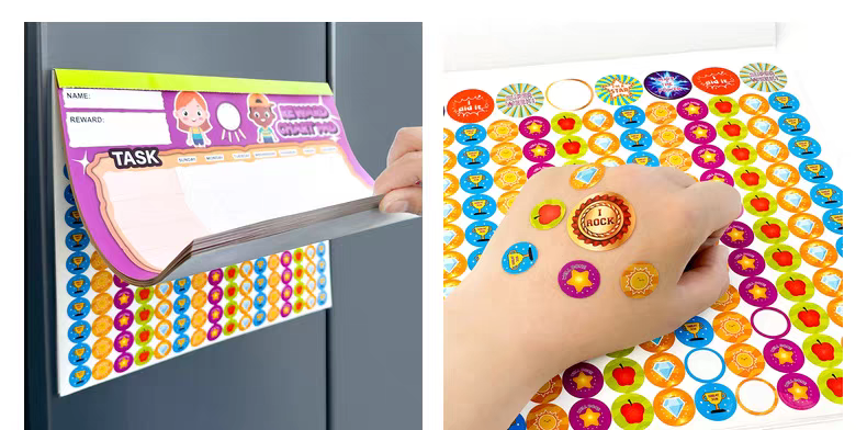 Motivational Sticker Book. Reward Chart Pad