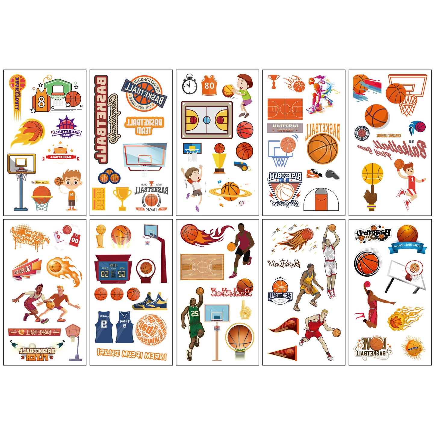 Tattoo Removable Stickers Temporary Designs For Kids - 10 Pcs Pack