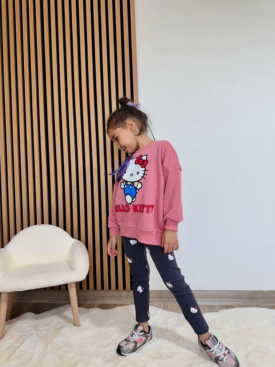 Outfit Cotton Set Hello Kitty Design Size 2-8y