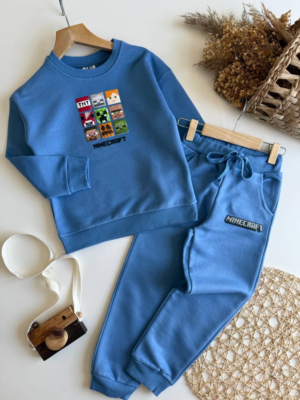 Blue Minecraft Outfit For Cotton High-quality 3-10y