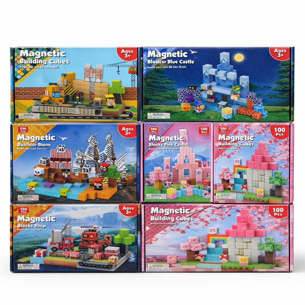 Magnetic Building Cubes Set – 100 Pieces | Ages 3+