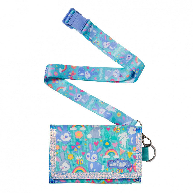 Smiggle Wallet Lanyard | Rabbit | Rainbow