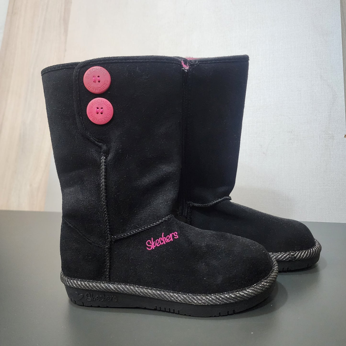 Girls Furry Sketchers Boots for Winter