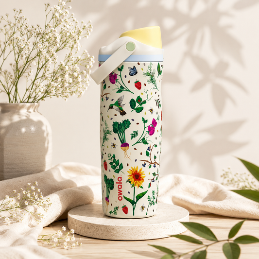 Owala tumbler Stainless Steel FreeSip Leak-proof Sway - Mother's Day Garden | 890ml