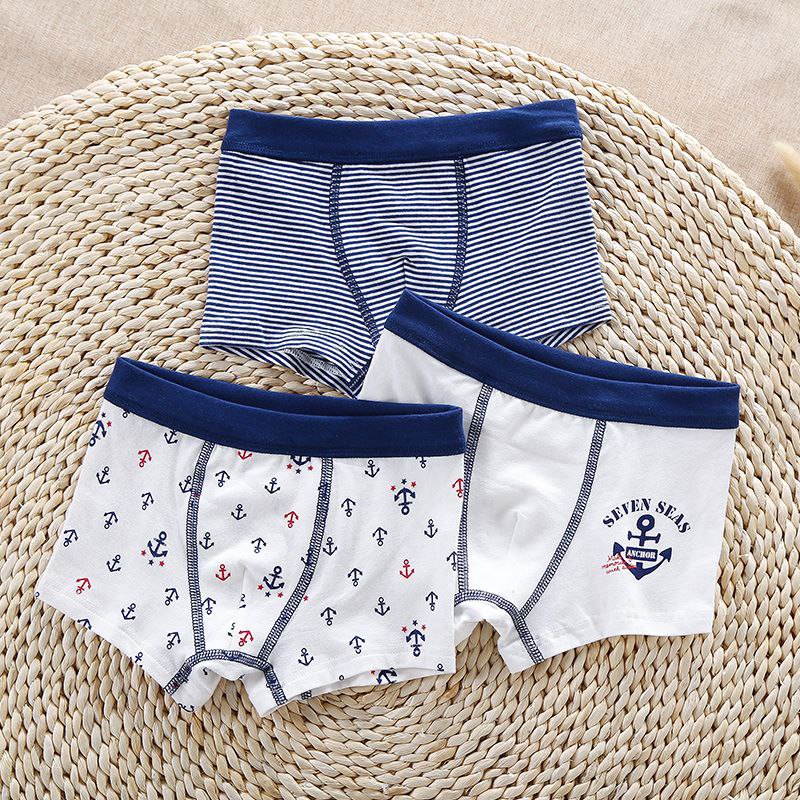 Boys Cotton Underwear 3-12Y - Blue Anchors | Build Your Own Set