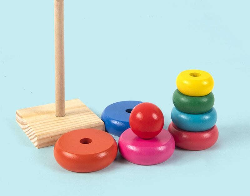 Wooden Rainbow Stacking Tower for Kids | 36 Months+