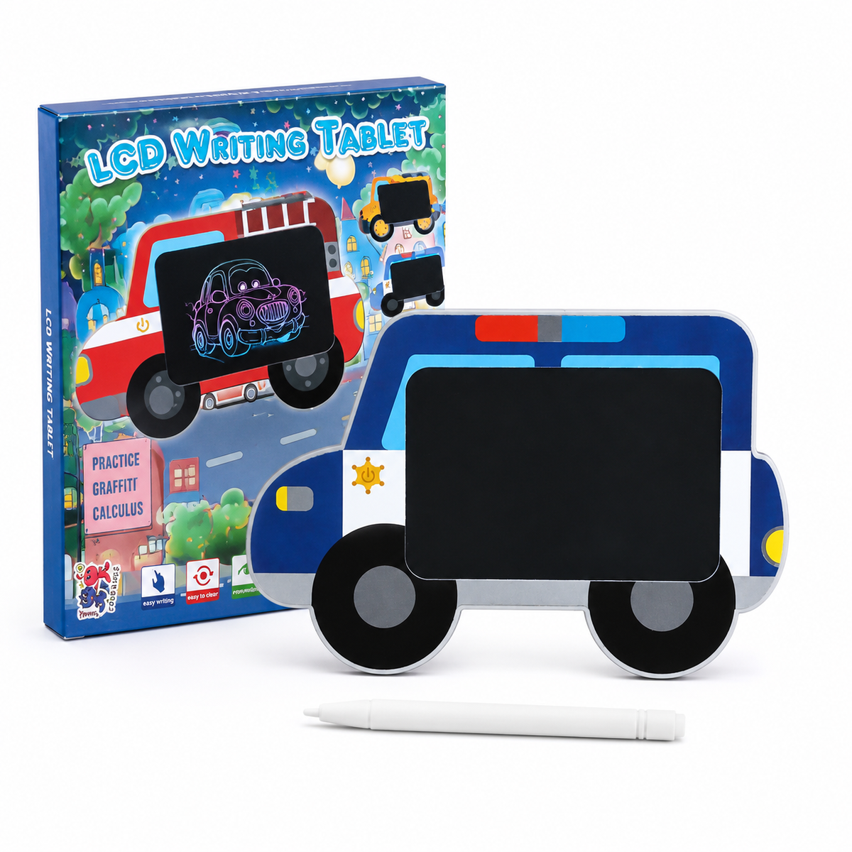 Kids Mini LCD Drawing Tablet – Police Car & Ambulance | 3+