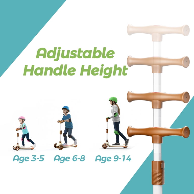 Foldable Kids Scooter 3 Wheels | Beige & Brown | 3+