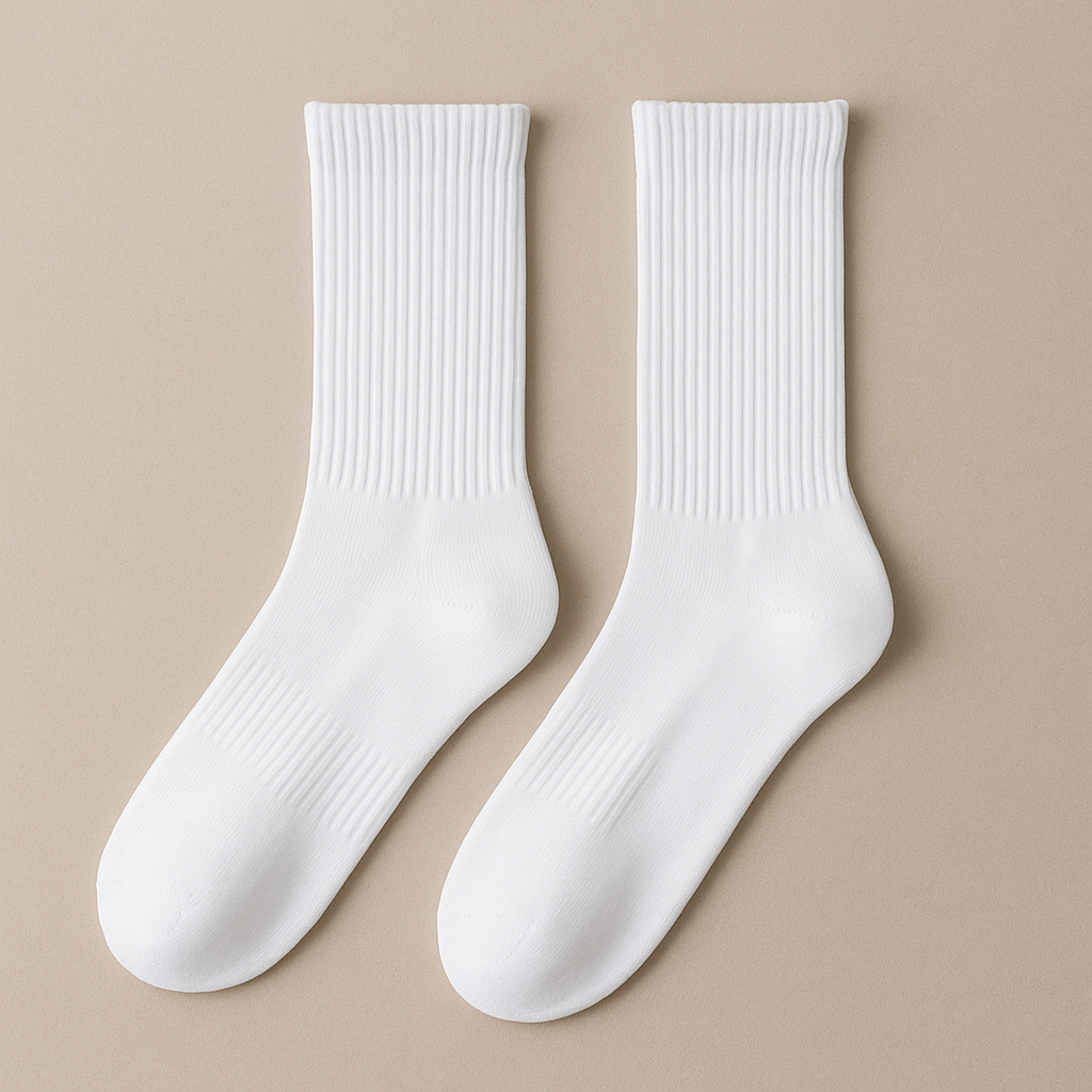 White Socks With Terry Heel Protection”Size 37-45