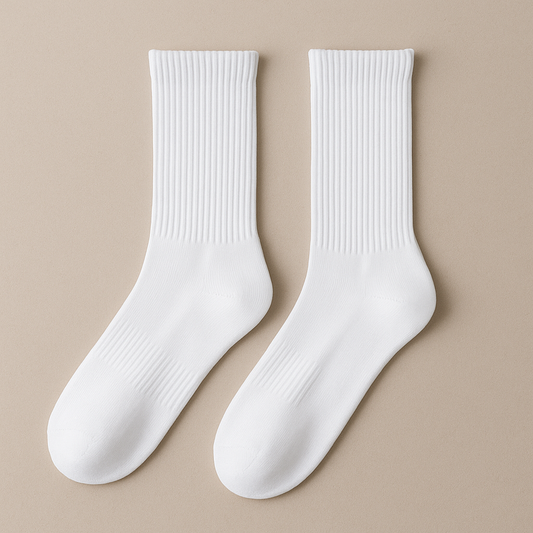 White Socks With Terry Heel Protection”Size 37-45