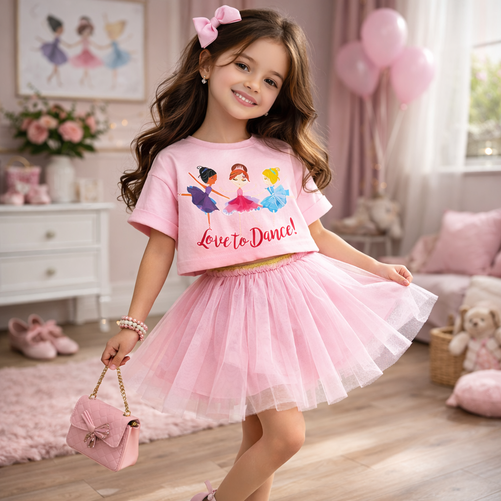 Girls Cotton Dance Set – Soft Summer Dress (2–8Y)