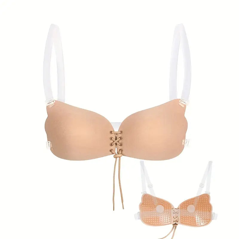 Push Up Bra Self-adhesive Silicone Bra Adjust Drawstring