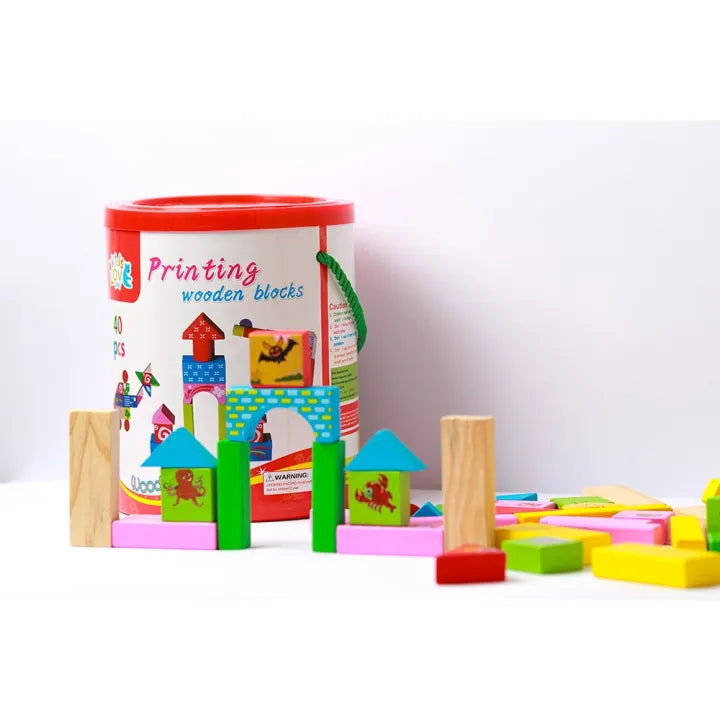 Wooden Blocks Toy For Kids 40 Pcs