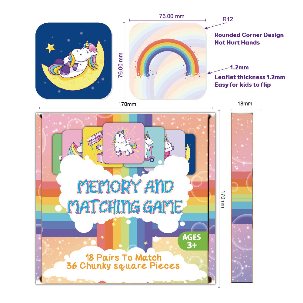 36 Pcs Cards Memory Matching Educational Game for 4-12 Y