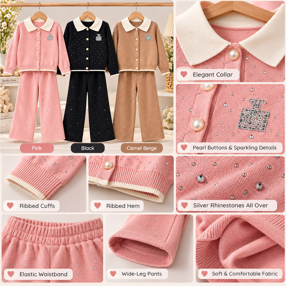 Girls' Sparkling Knit 2-Piece Set / 3–12Y