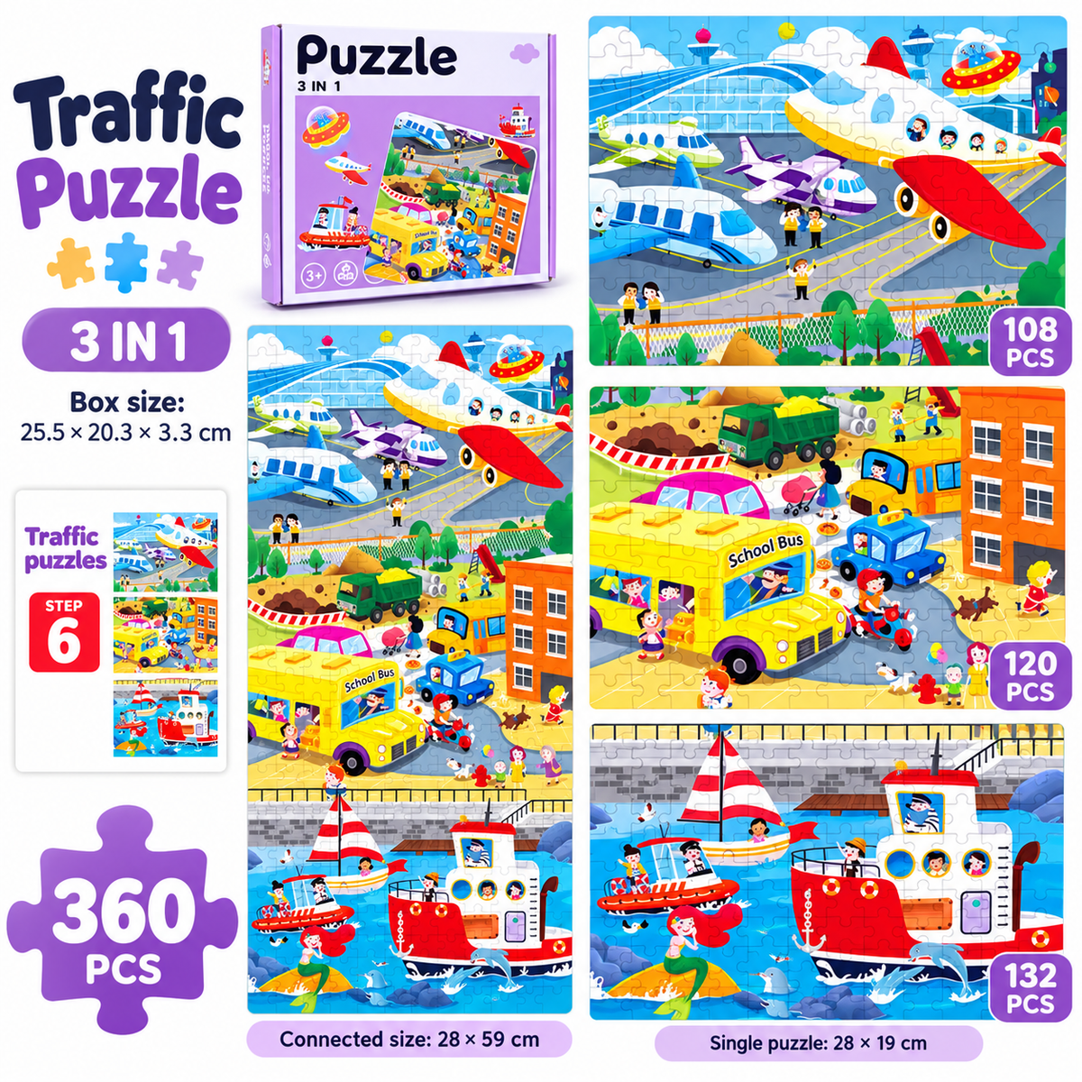Progressive Educational Puzzle Set for Kids | 3+