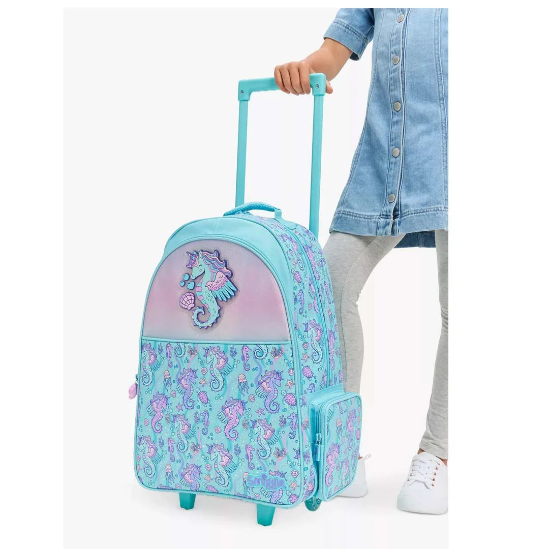 Smiggle Backpack | Light Up Wheels | Sea horse