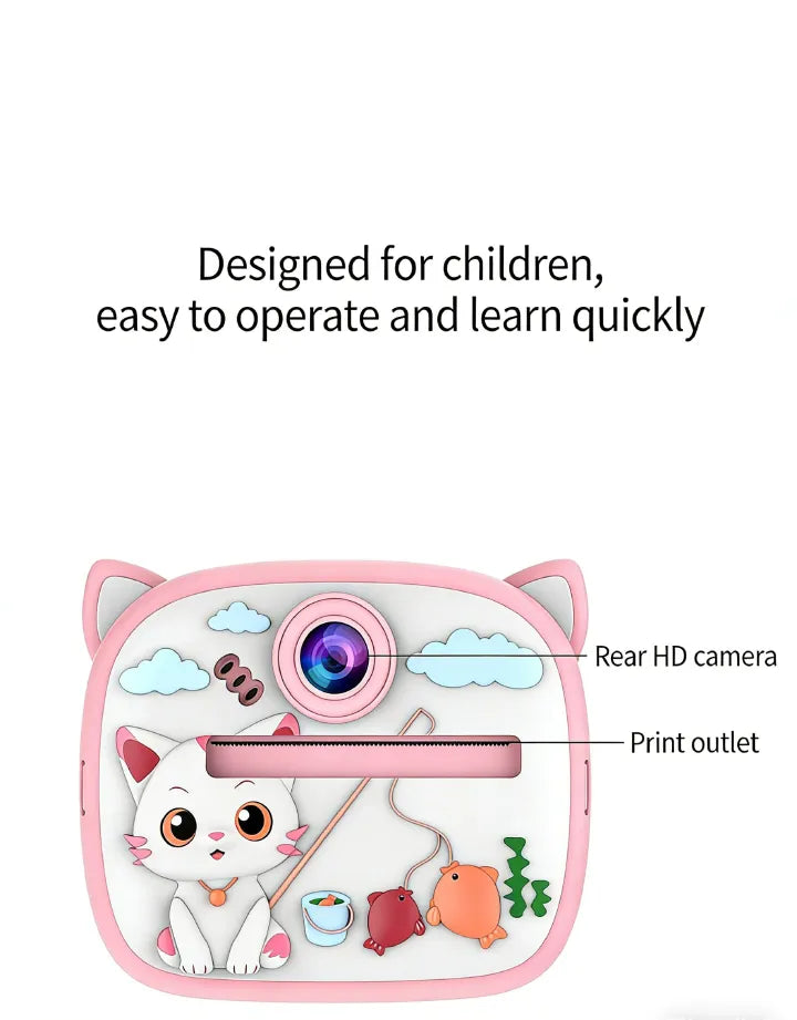 Digital Mini Printing Camera 2in1 With straps | Cute Animals | 3+