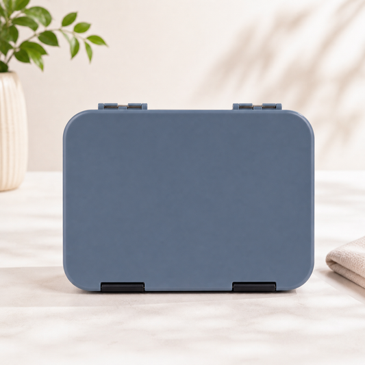 Premium Tritan Kids Lunch Box – Leakproof School Bento Box | Grey + Black
