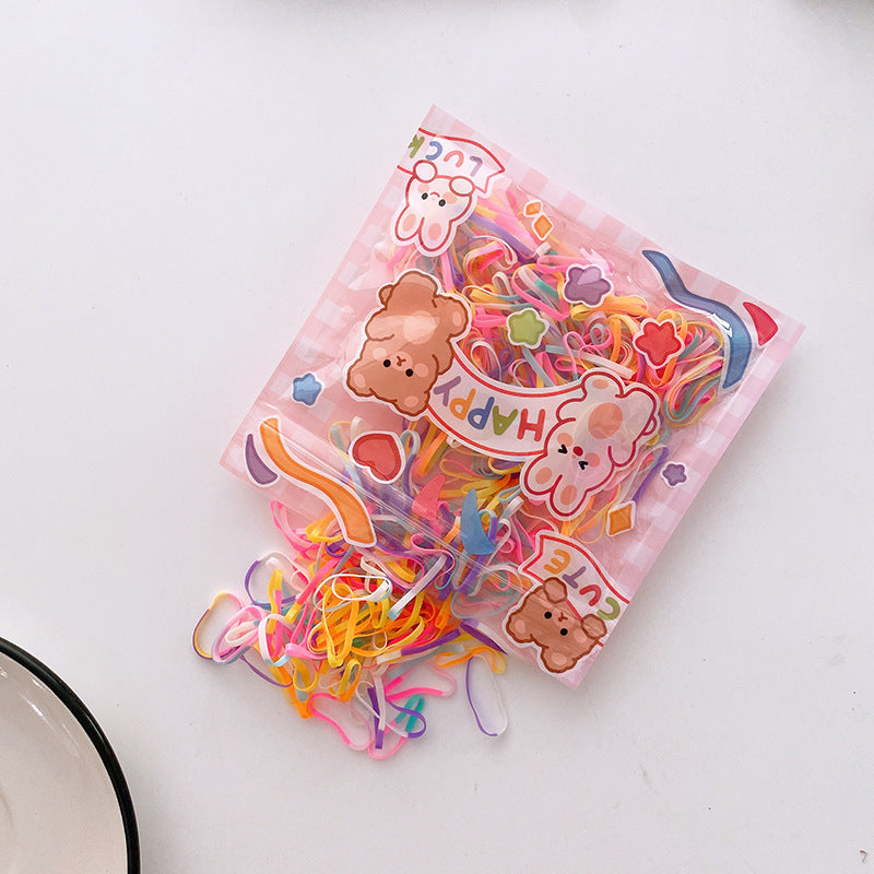 Kids Mini Hair Elastic Bands Set – 4 Color Packs | 200pcs