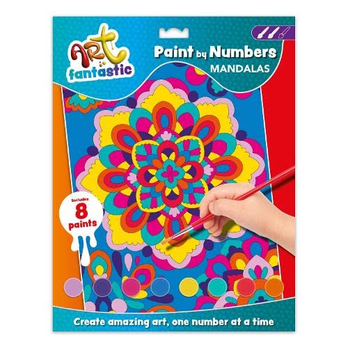 Paint By Numbers Mandalas Kit With 8 Paints
