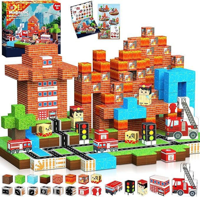 Magnetic Building Cubes Set – 100 Pieces | Ages 3+