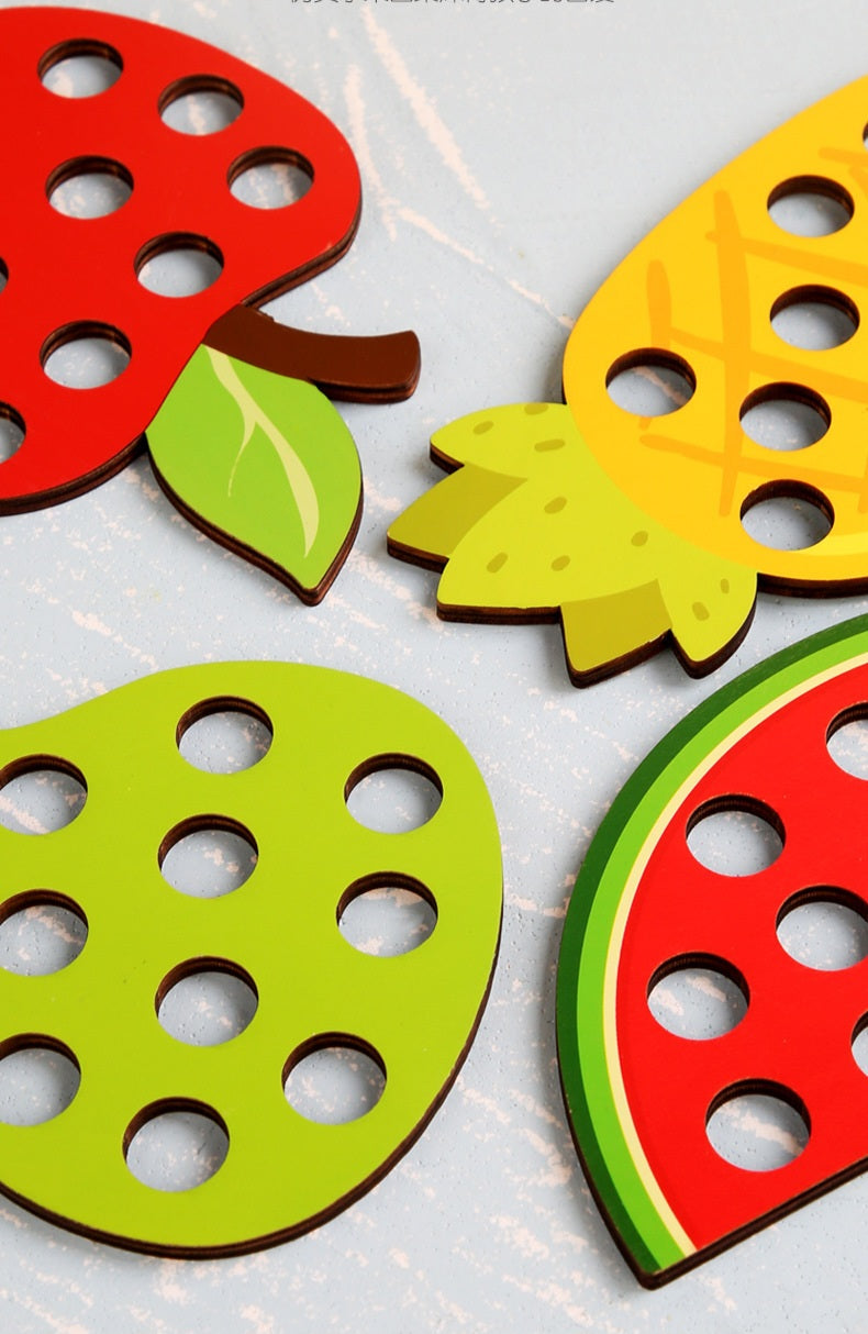 Caterpillar Fruit Lacing & Threading Toy | 3+