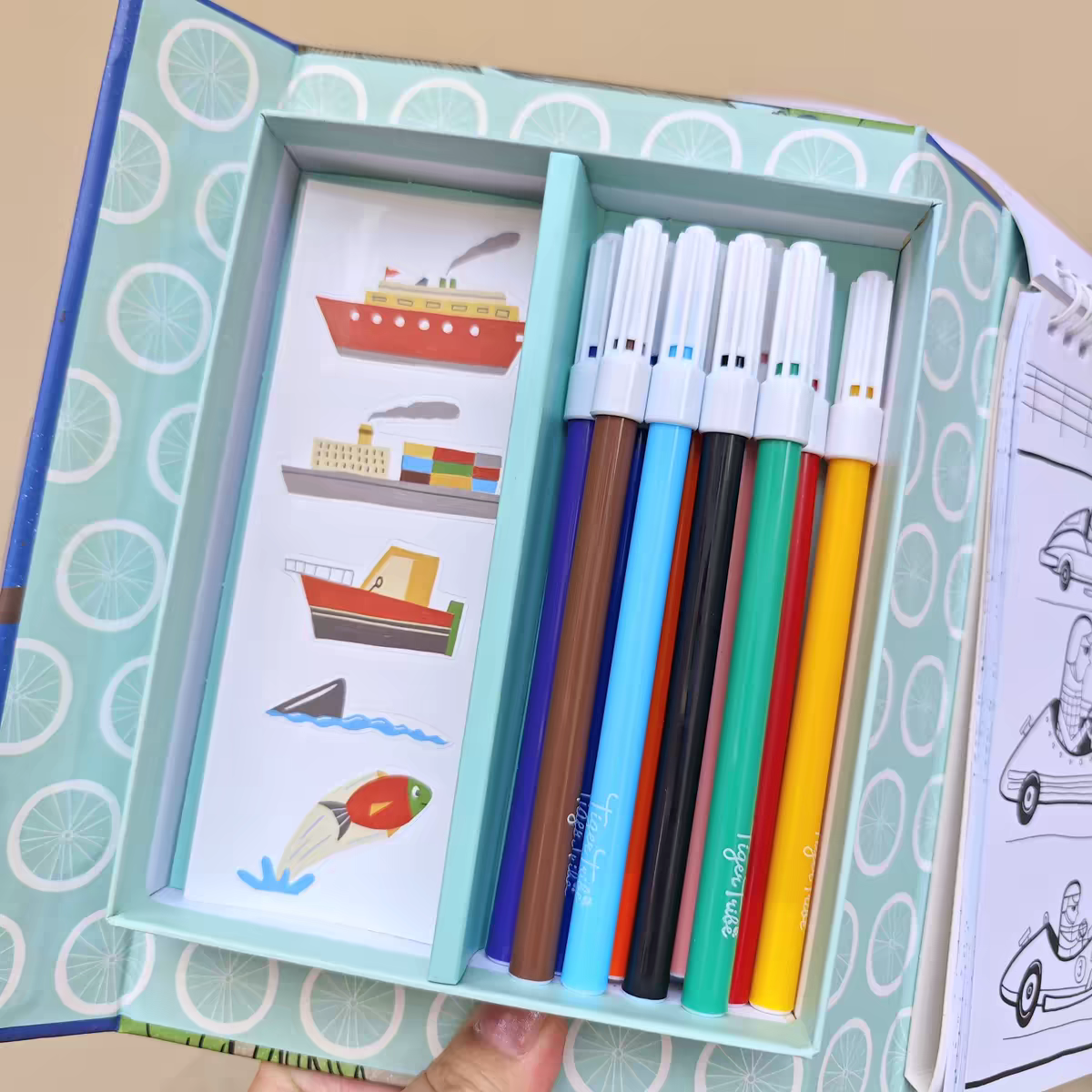 Colouring Set - Transport | Tiger Tribe | Hard Cover | 4+