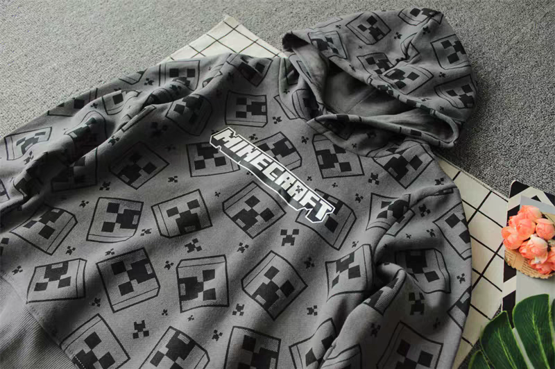 Light Hoodie With Fleece Minecraft Design Size 6-7y