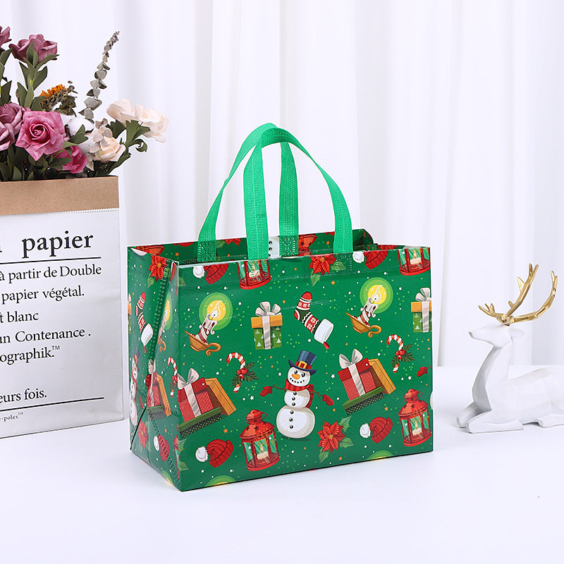 Christmas Reusable Gift Tote Bag Green & Red | Size 32 ×15 ×15 cm