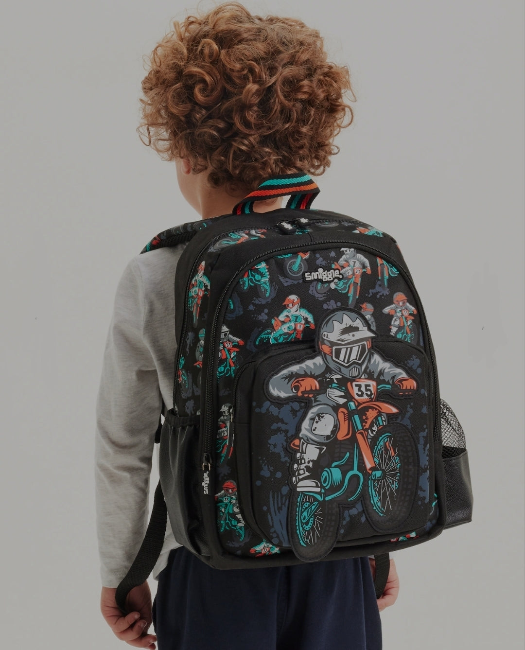 Smiggle Backpack Motorcycle Design 38cm KG1-KG3