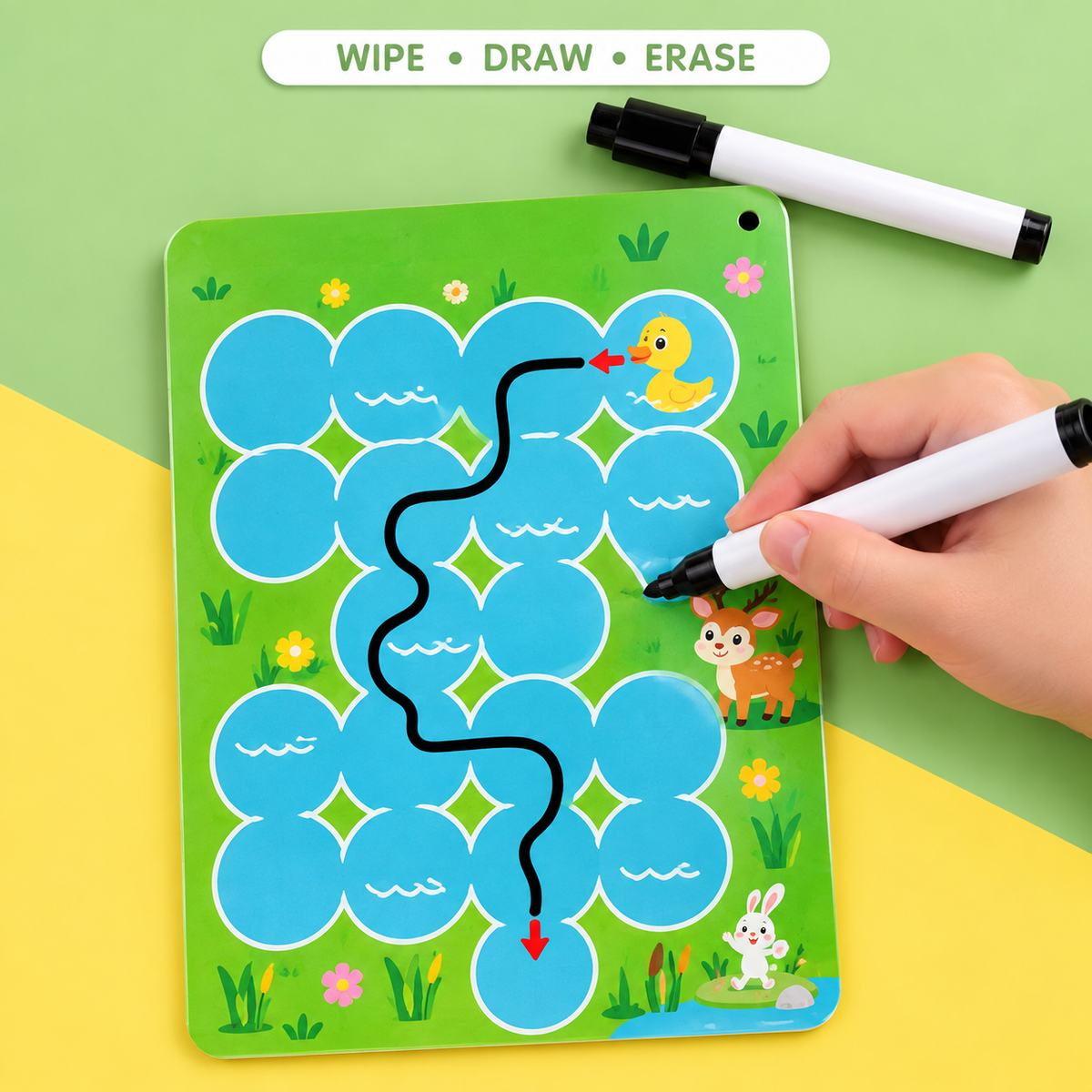 Wipe-Clean Maze Cards for Kids | 3+