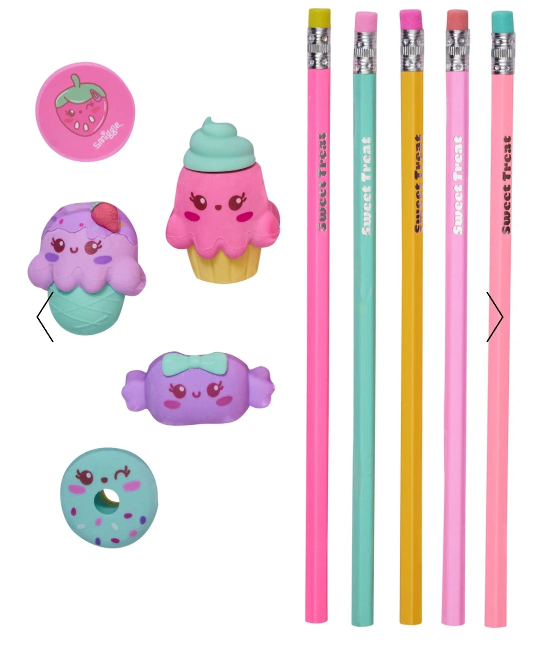 Smiggle Pencil & Eraser Set Sweet Dreams