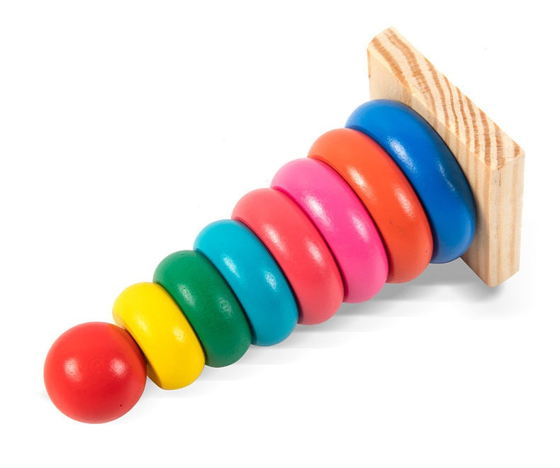 Wooden Rainbow Stacking Tower for Kids | 36 Months+
