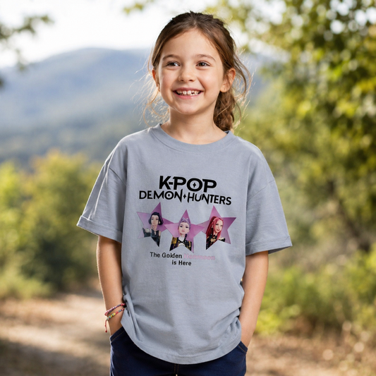 K-POP Demon Hunters Girls Oversized T-Shirt | Size 5-14y