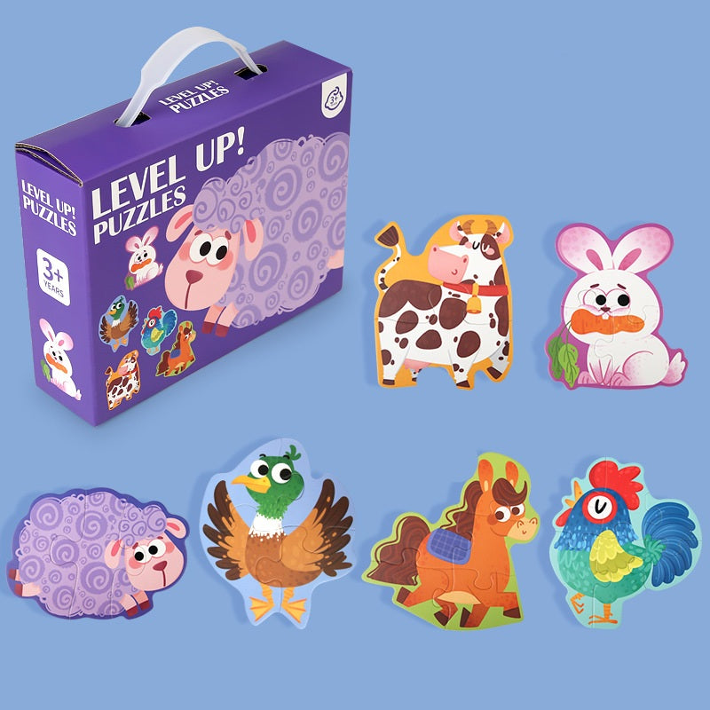 Level Up! 6-in-1 Progressive Puzzle Set for Kids 3+ – Multiple Designs