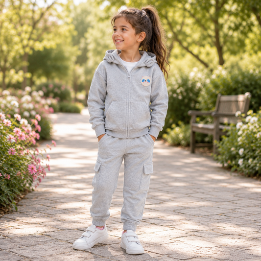 Light Cotton Hoodie & Cargo Pants Set | Size 2-7y