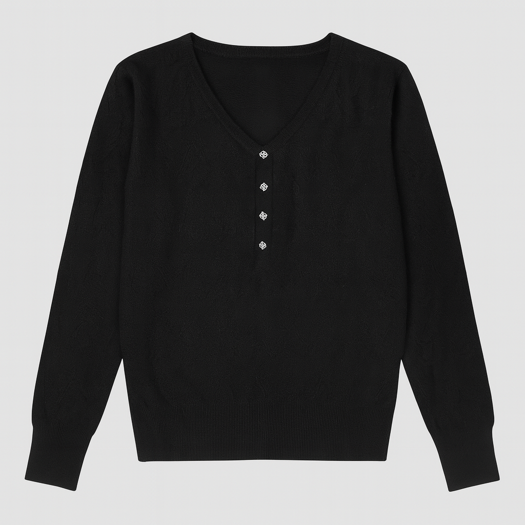 Black Top Long Sleeve With Design One Size
