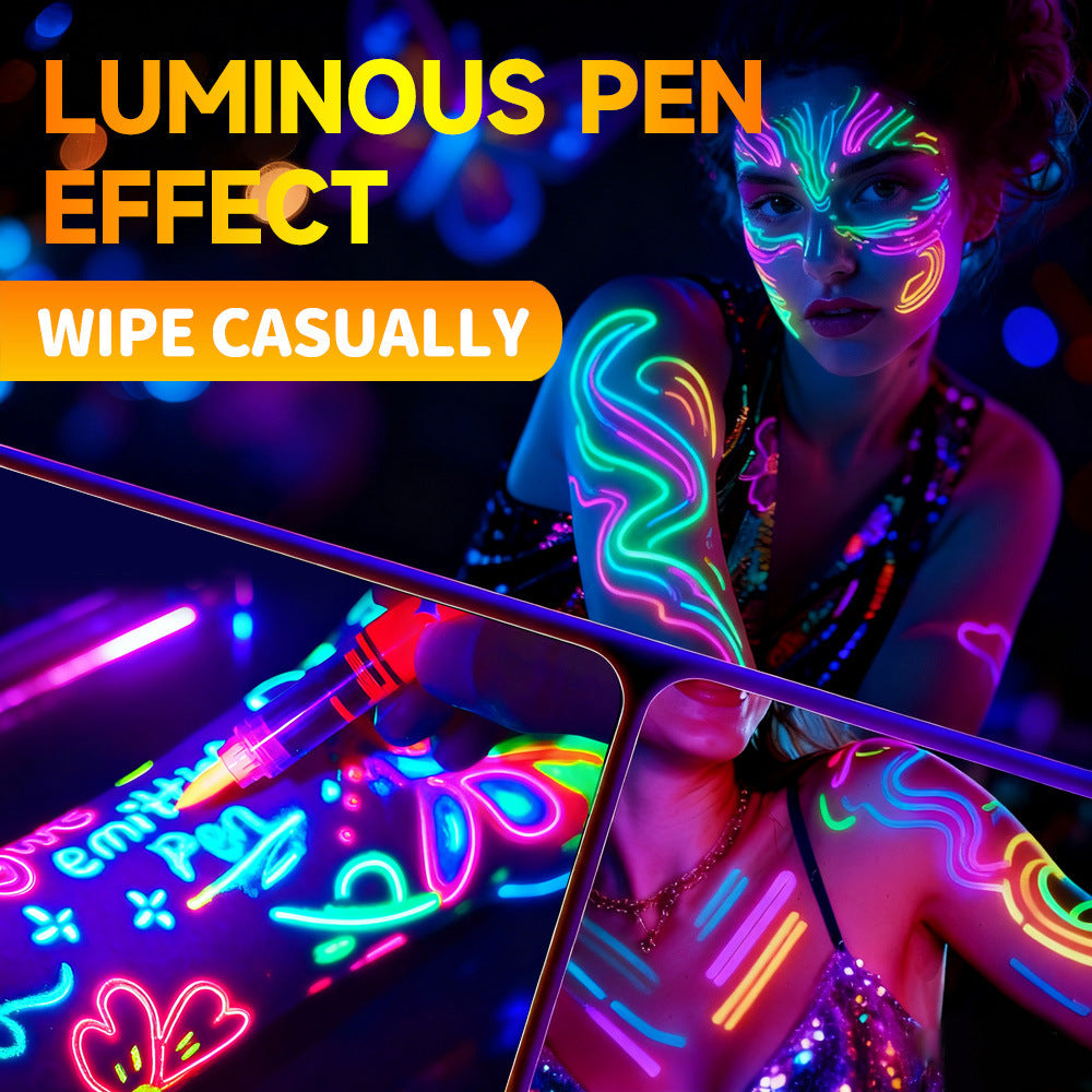 12-Color UV Face & Body Paint Marker Set – Neon Blacklight Glow