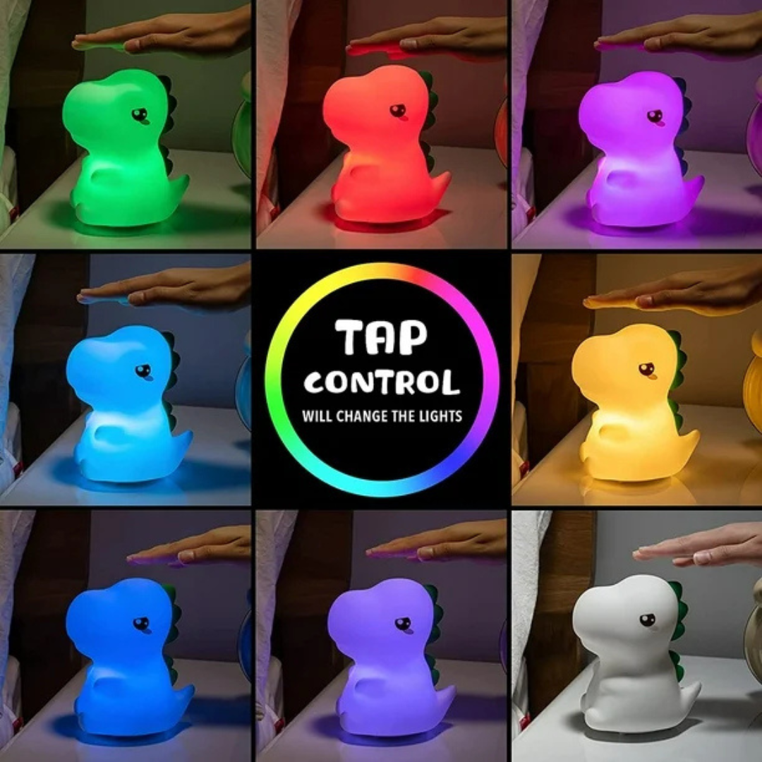 Dinosaur Silicone Color-Changing Night Light | Usb Rechargeable | 3+