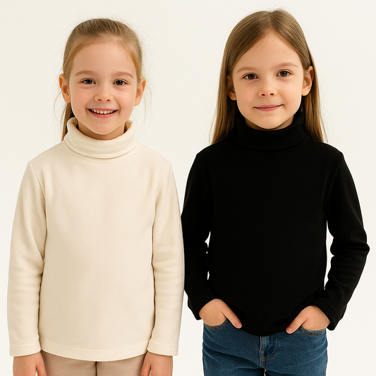 Warm Top Black and  Beige Size 6-8y
