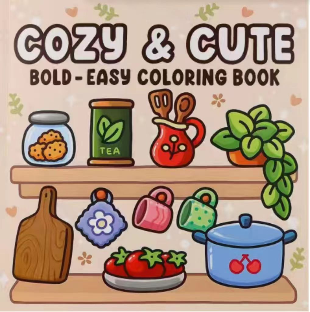 Cute & Comfy Coloring Books – 21 × 21 cm Softcover | 6+