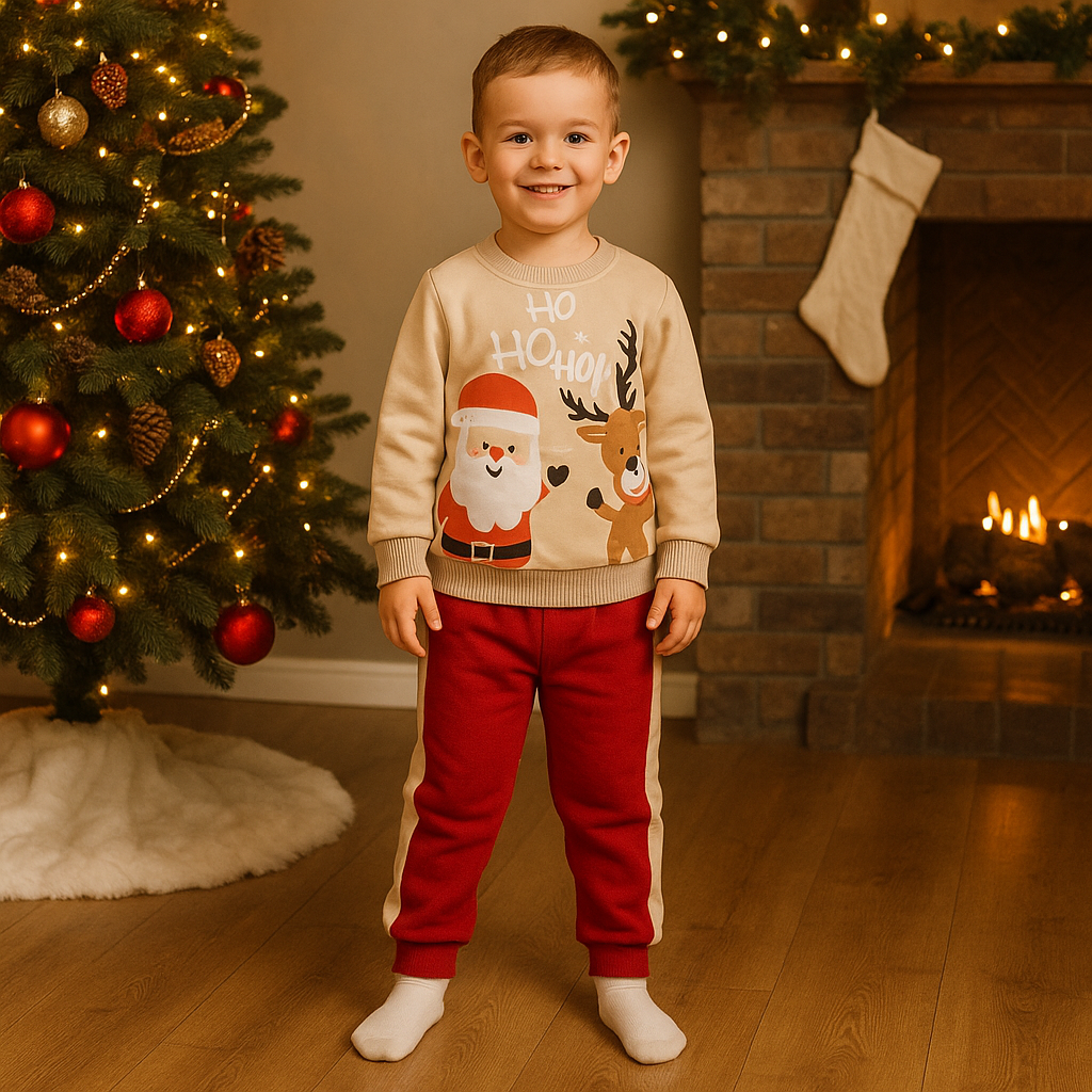Christmas Warm Outfit With Fleece Age 1-4y
