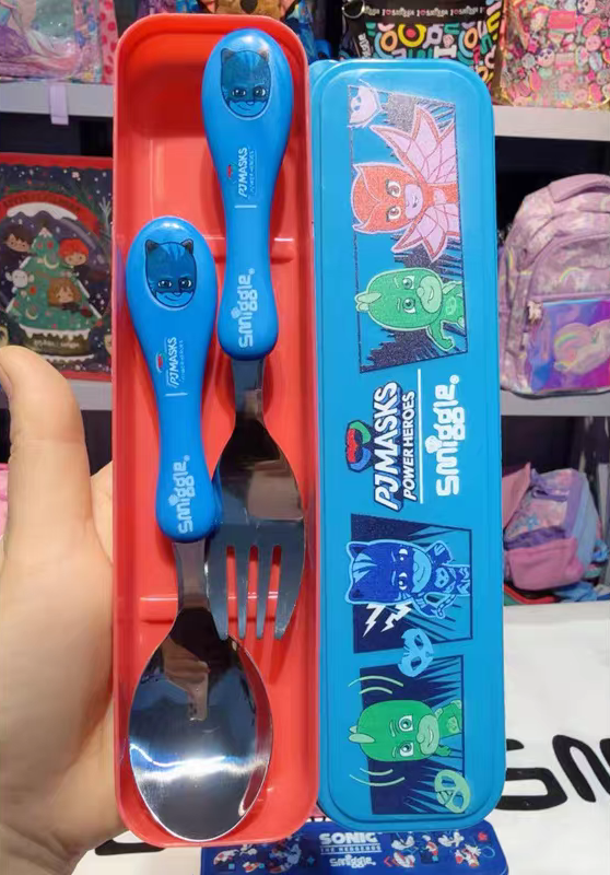 Smiggle Set | Spoon+Fork | With Storage Box | PJ MASKS