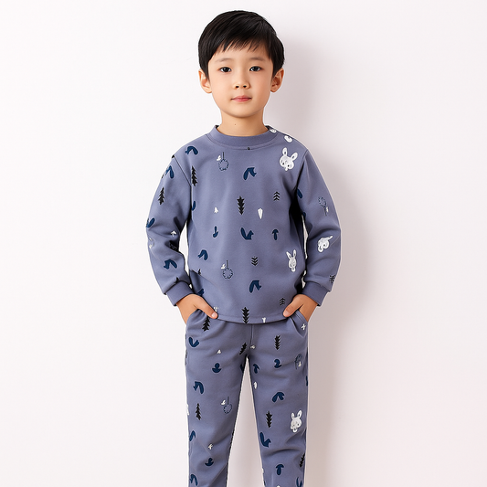 Pijama For Kids Long Sleeve Little Forest Design Size 6-7y