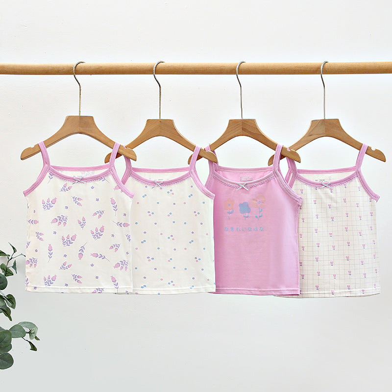 Girls Cotton Tank Tops ( 4 Pcs ) - Purple Tulip | Size 2-12y