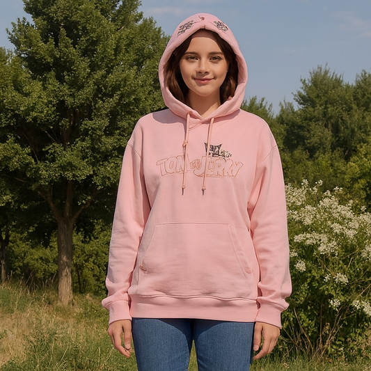 Hoodie Cotton Oversized S-L Tom&Jerry 3D Print